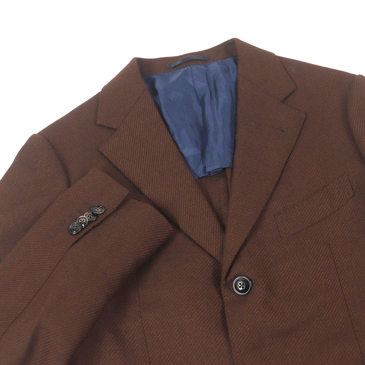 Excellent BARBA Jacket Single unconstructed jacket Brown wool mens 48