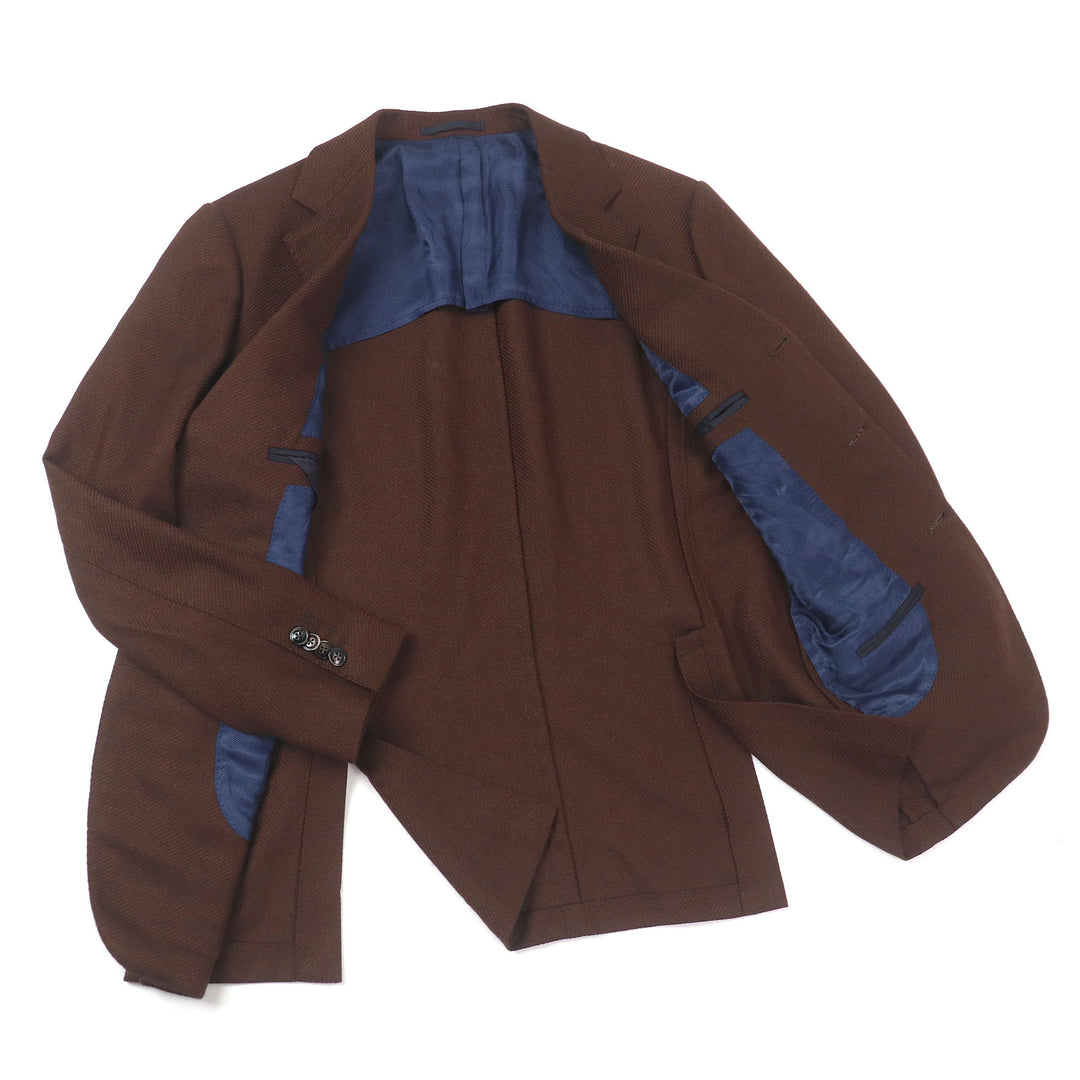 Excellent BARBA Jacket Single unconstructed jacket Brown wool mens 48