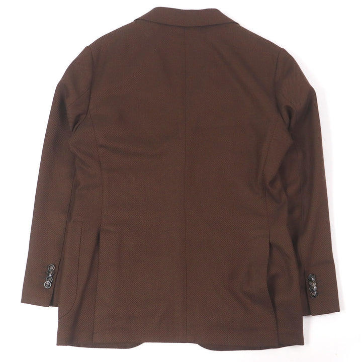 Excellent BARBA Jacket Single unconstructed jacket Brown wool mens 48