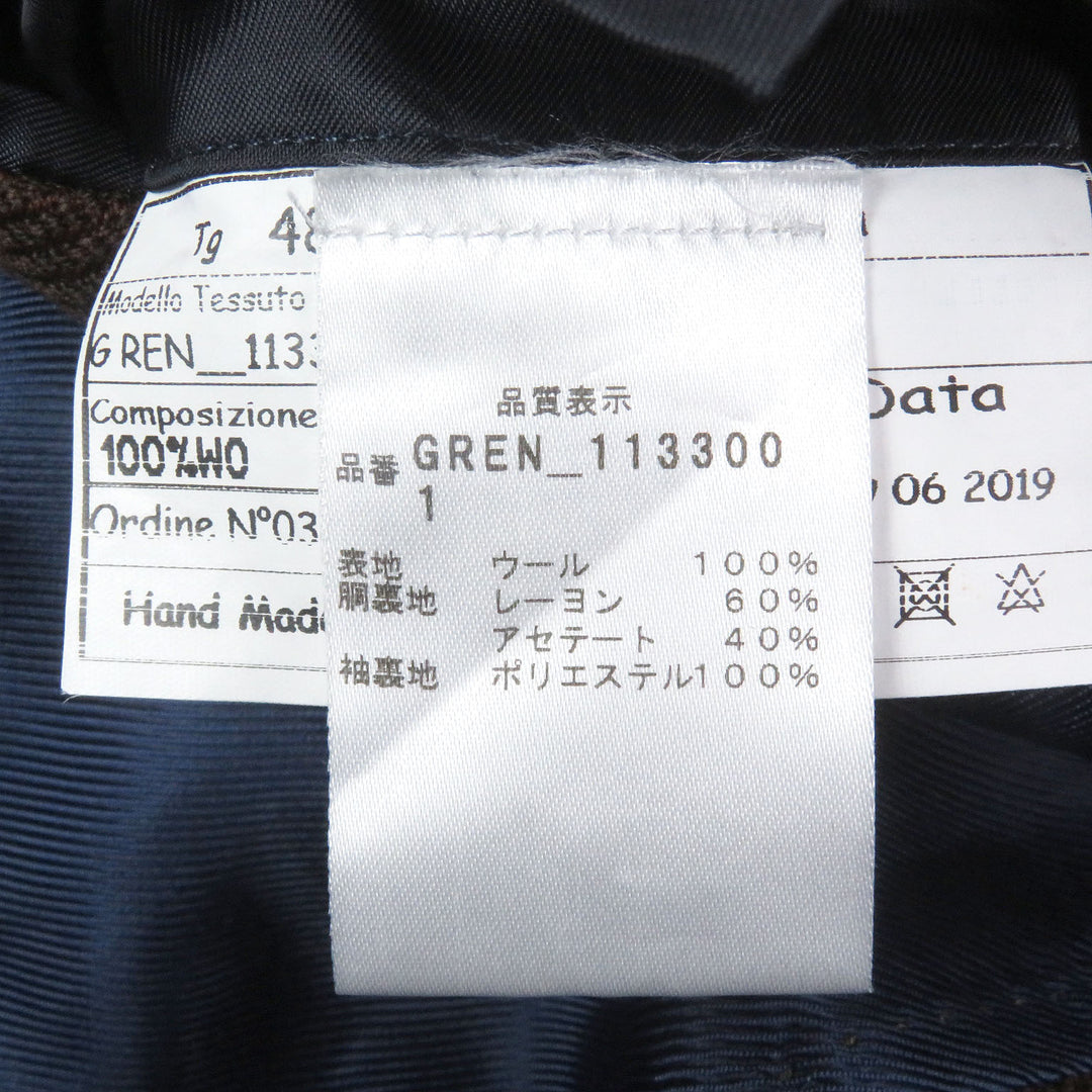 Excellent BARBA Jacket Single unconstructed jacket Brown wool mens 48