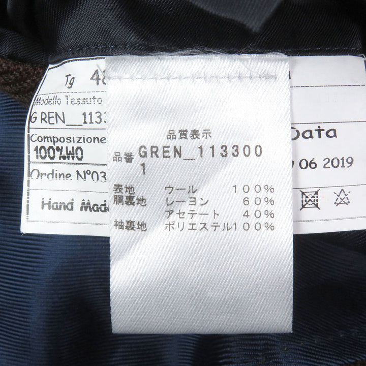 Excellent BARBA Jacket Single unconstructed jacket Brown wool mens 48