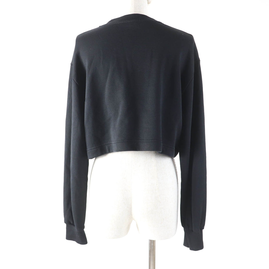 Great DOLCE&GABBANA sweat DG Plate Logo Cropped Sweatshirt black cotton 38 F9N80Z