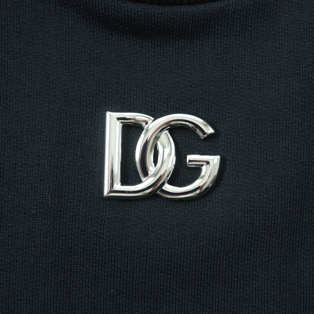 Great DOLCE&GABBANA sweat DG Plate Logo Cropped Sweatshirt black cotton 38 F9N80Z