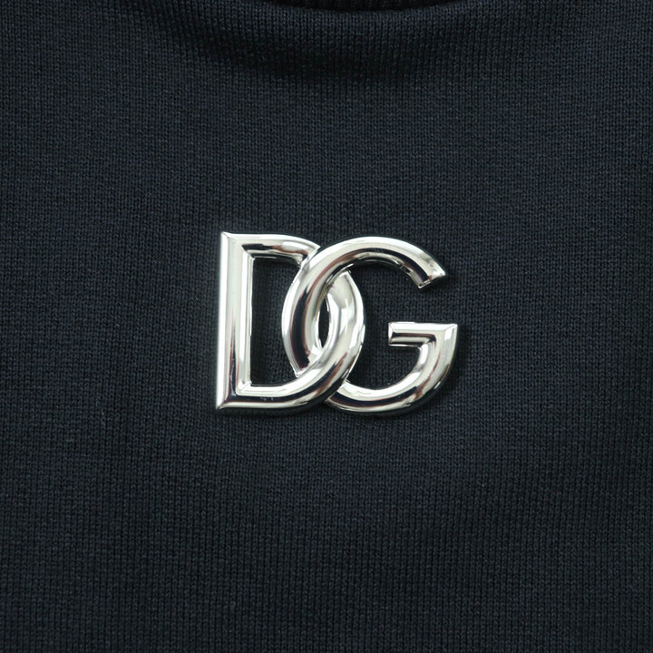 Great DOLCE&GABBANA sweat DG Plate Logo Cropped Sweatshirt black cotton 38 F9N80Z