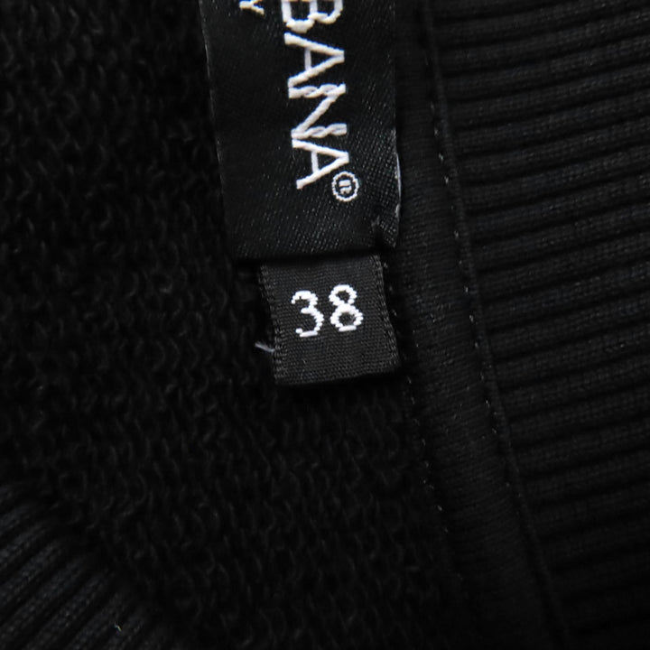 Great DOLCE&GABBANA sweat DG Plate Logo Cropped Sweatshirt black cotton 38 F9N80Z