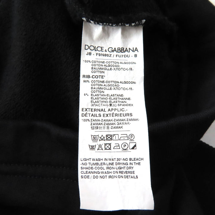 Great DOLCE&GABBANA sweat DG Plate Logo Cropped Sweatshirt black cotton 38
