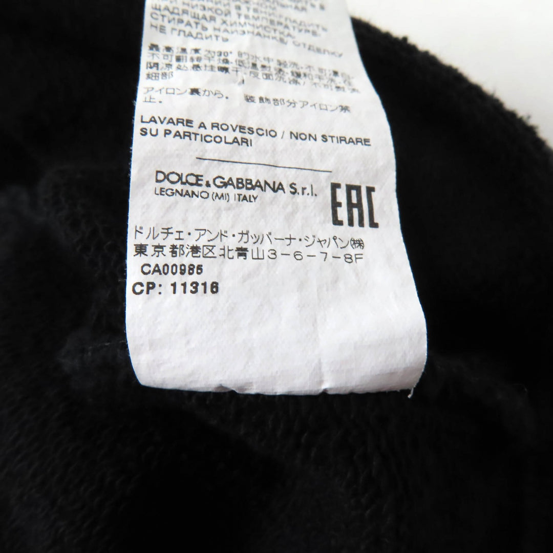 Great DOLCE&GABBANA sweat DG Plate Logo Cropped Sweatshirt black cotton 38