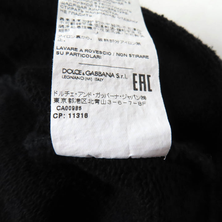 Great DOLCE&GABBANA sweat DG Plate Logo Cropped Sweatshirt black cotton 38