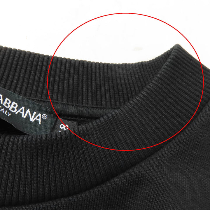 Great DOLCE&GABBANA sweat DG Plate Logo Cropped Sweatshirt black cotton 38 F9N80Z