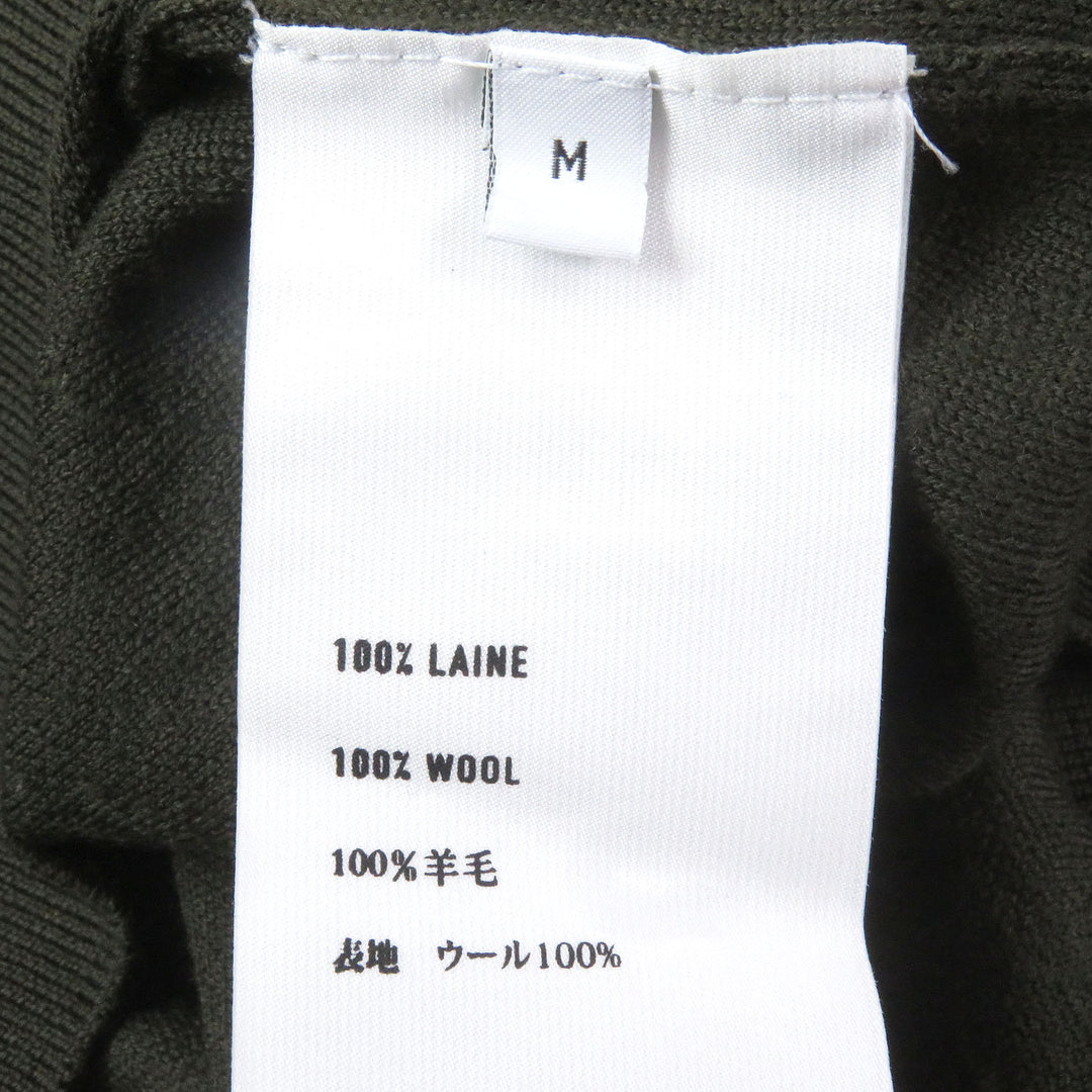 Excellent BERLUTI knit Calligraphy All-over Print Long Sleeve khaki wool mens M