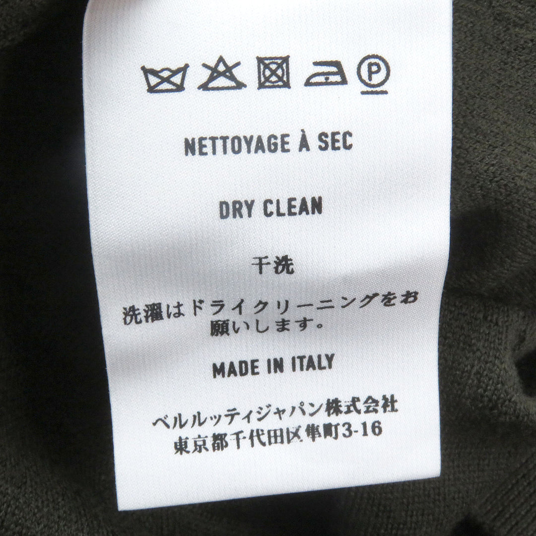 Excellent BERLUTI knit Calligraphy All-over Print Long Sleeve khaki wool mens M