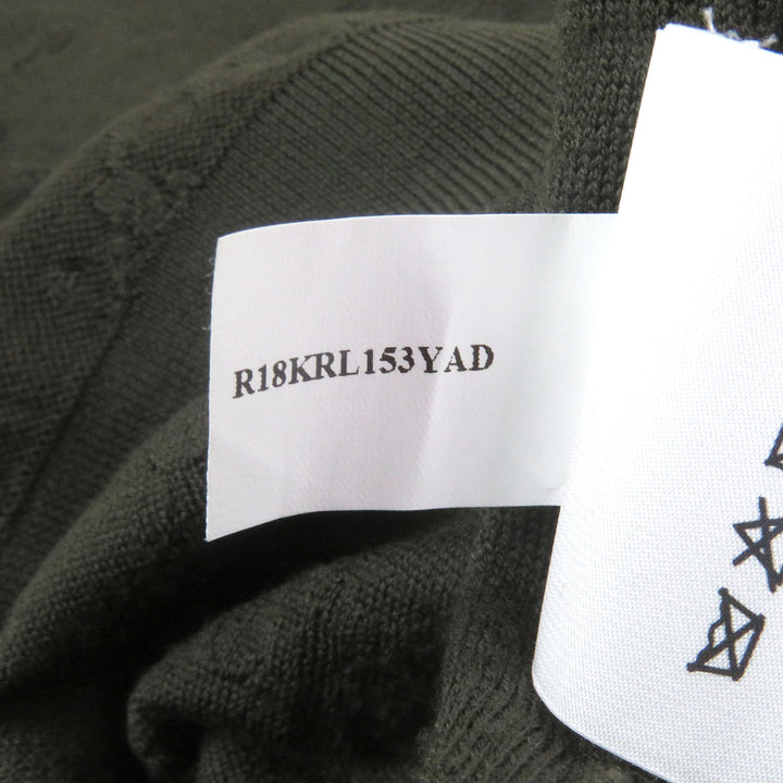 Excellent BERLUTI knit Calligraphy All-over Print Long Sleeve khaki wool mens M