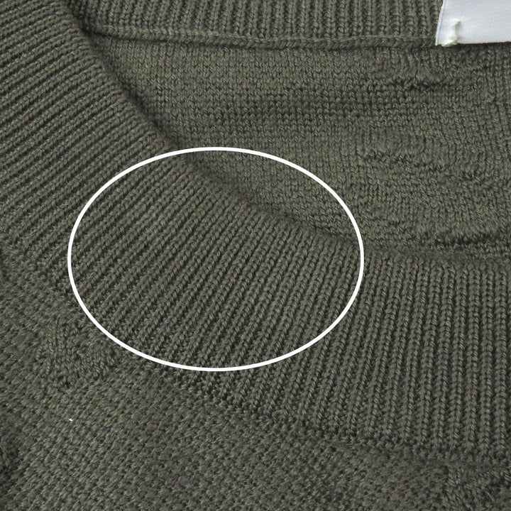 Excellent BERLUTI knit Calligraphy All-over Print Long Sleeve khaki wool mens M