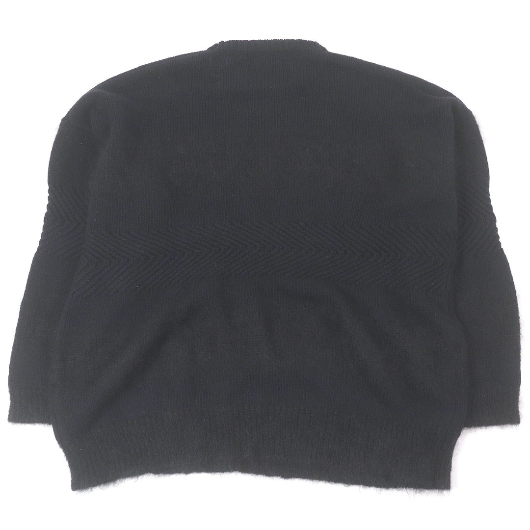 Great DAIRIKU sweater Flower Cross Embroidery Border Knit black mohair mens F