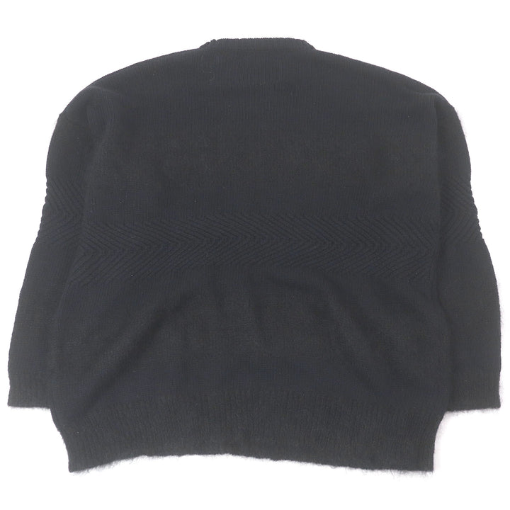 Great DAIRIKU sweater Flower Cross Embroidery Border Knit black mohair mens F