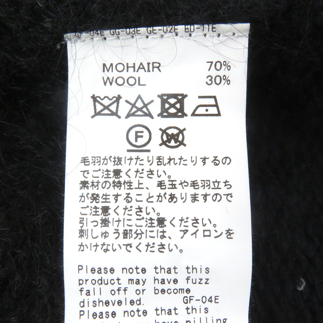 Great DAIRIKU sweater Flower Cross Embroidery Border Knit black mohair mens F