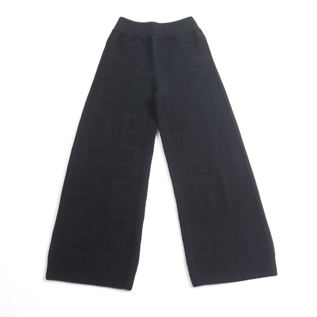 Pristine HERMES Pants H motif knit black wool Women 34 2H2407DA