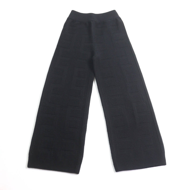 Pristine HERMES Pants H motif knit black wool Women 34 2H2407DA