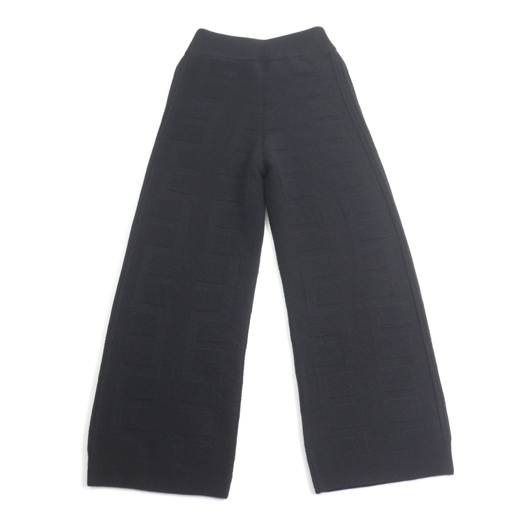 Pristine HERMES Pants H motif knit black wool Women 34 2H2407DA