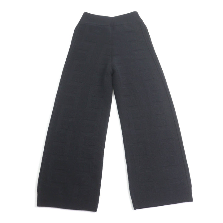 Pristine HERMES Pants H motif knit black wool Women 34 2H2407DA
