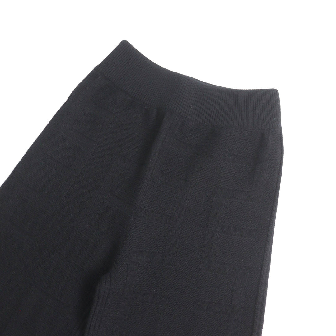 Pristine HERMES Pants H motif knit black wool Women 34 2H2407DA