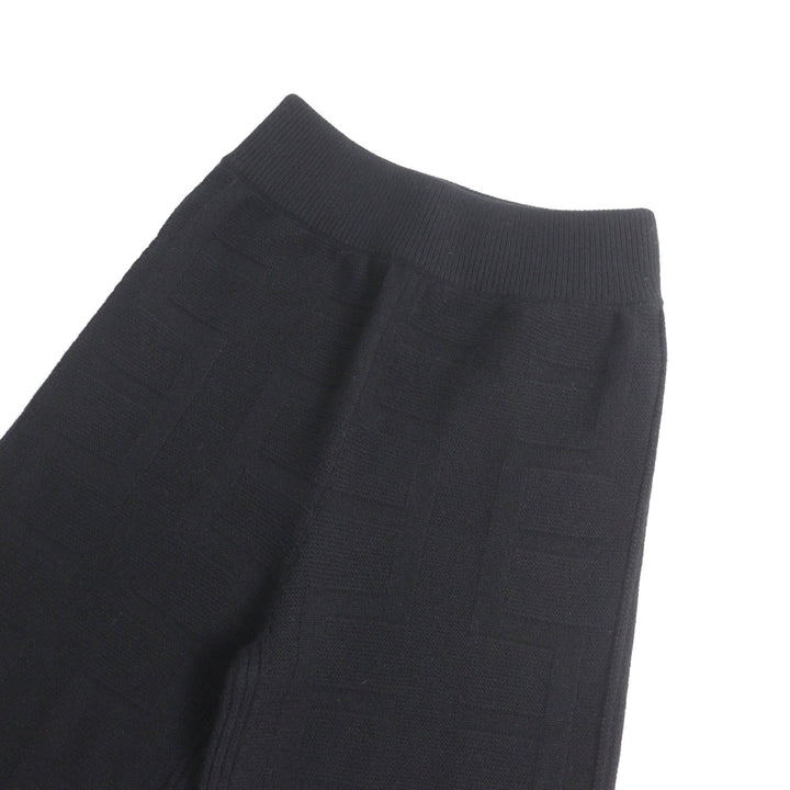 Pristine HERMES Pants H motif knit black wool Women 34 2H2407DA