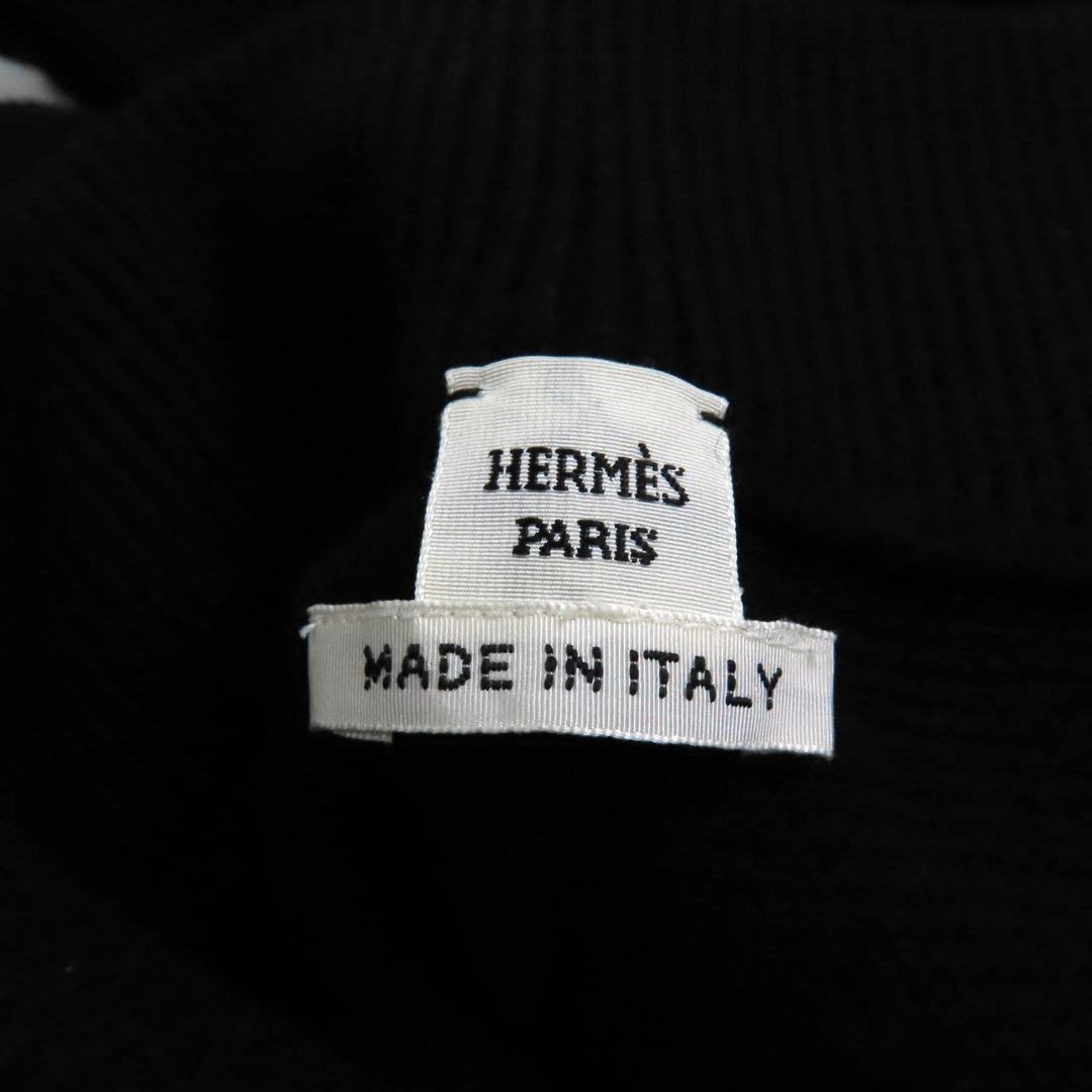 Pristine HERMES Pants H motif knit black wool Women 34 2H2407DA