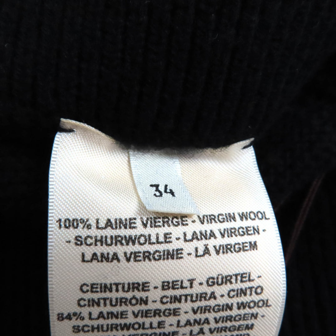 Pristine HERMES Pants H motif knit black wool Women 34 2H2407DA