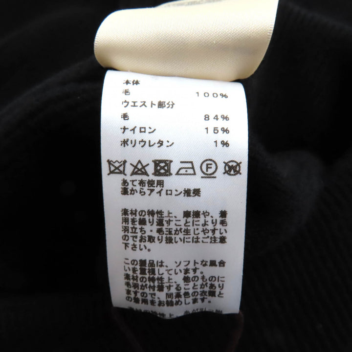 Pristine HERMES Pants H motif knit black wool Women 34 2H2407DA