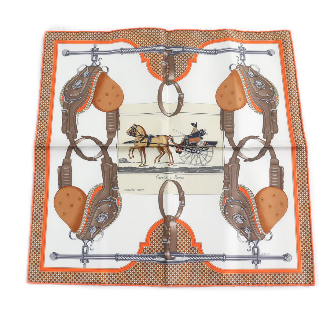 Pristine HERMES scarf Gavroche Twill Carrick a Pomp silk Women