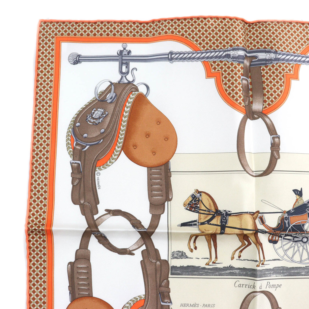 Pristine HERMES scarf Gavroche Twill Carrick a Pomp silk Women