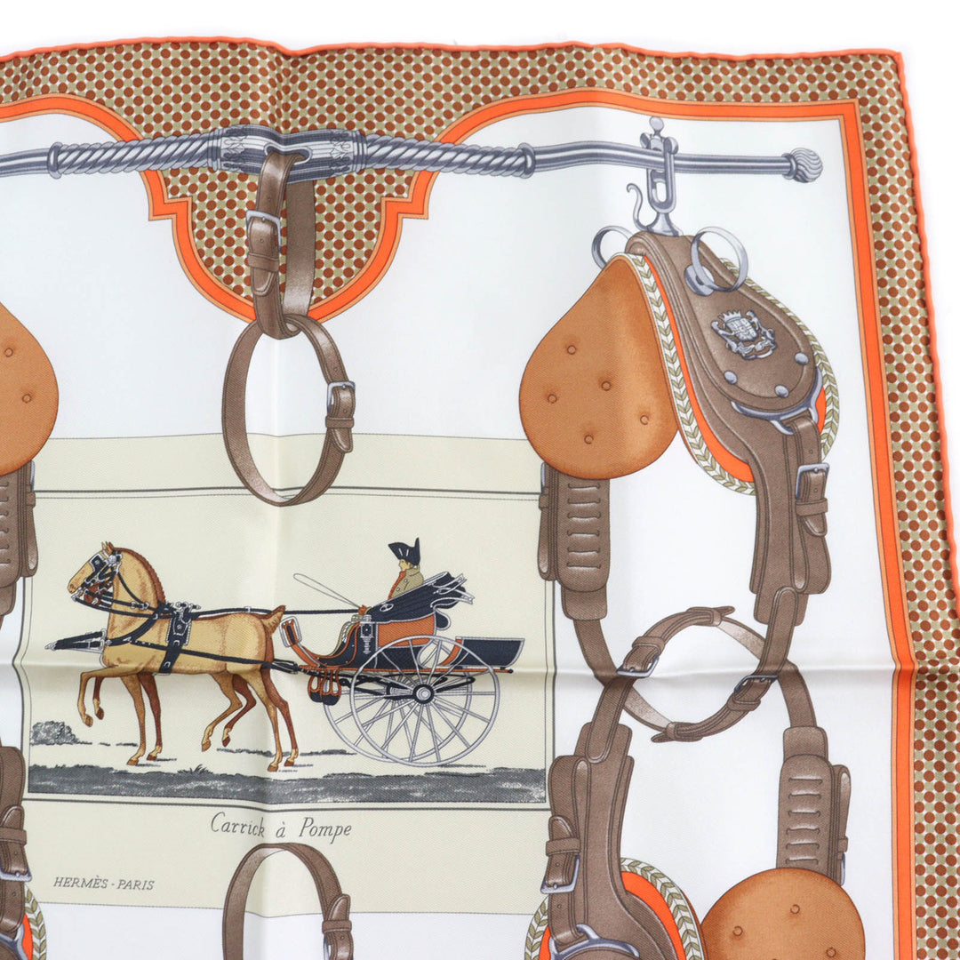 Pristine HERMES scarf Gavroche Twill Carrick a Pomp silk Women