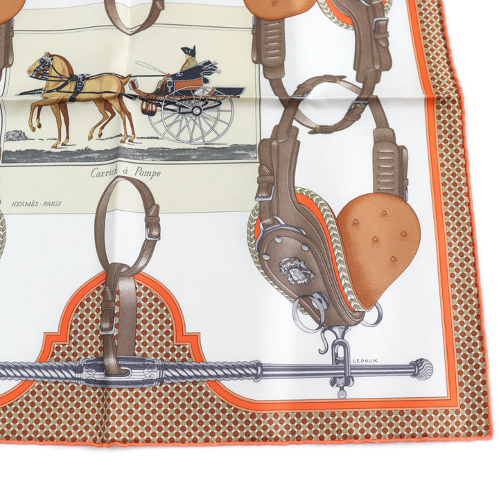 Pristine HERMES scarf Gavroche Twill Carrick a Pomp silk Women