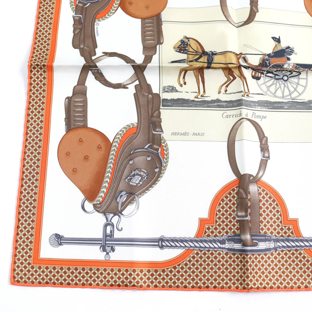 Pristine HERMES scarf Gavroche Twill Carrick a Pomp silk Women