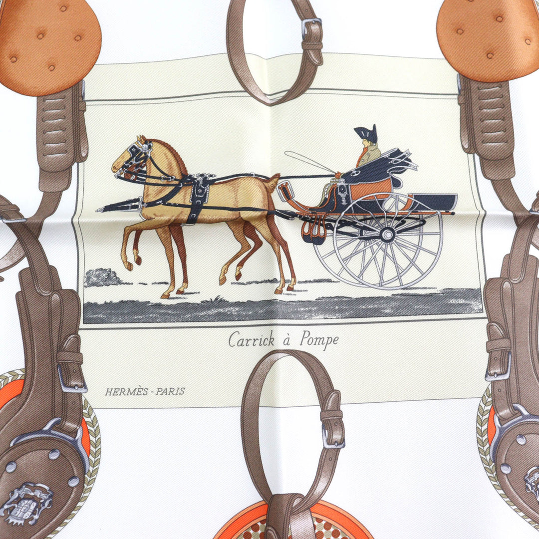 Pristine HERMES scarf Gavroche Twill Carrick a Pomp silk Women