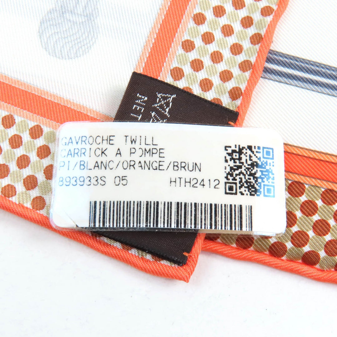 Pristine HERMES scarf Gavroche Twill Carrick a Pomp silk Women