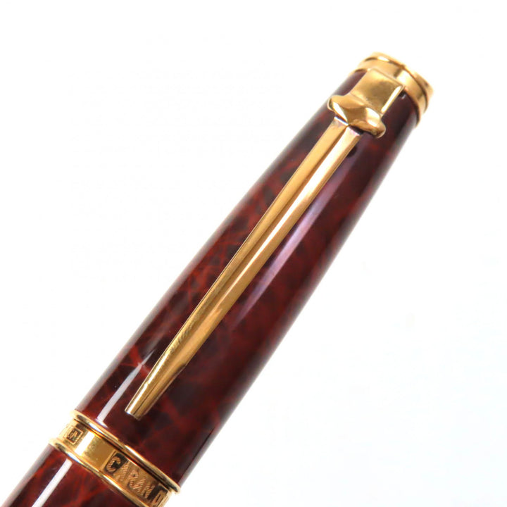 Very Good CARAN dACHE fountain pen Geneva Collection Lacquer Ecaille Marble Pattern Brown 18K mens