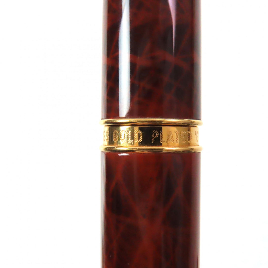 Very Good CARAN dACHE fountain pen Geneva Collection Lacquer Ecaille Marble Pattern Brown 18K mens