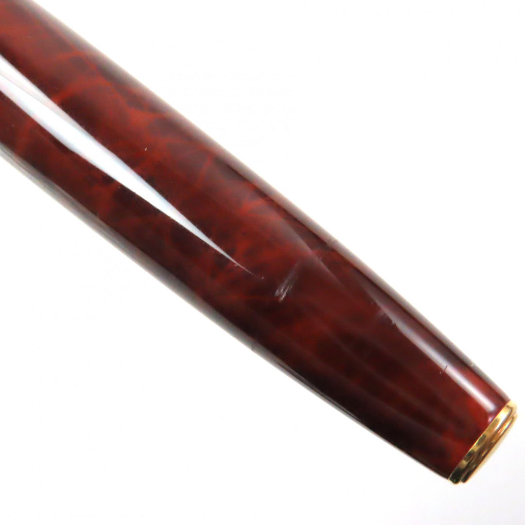 Very Good CARAN dACHE fountain pen Geneva Collection Lacquer Ecaille Marble Pattern Brown 18K mens