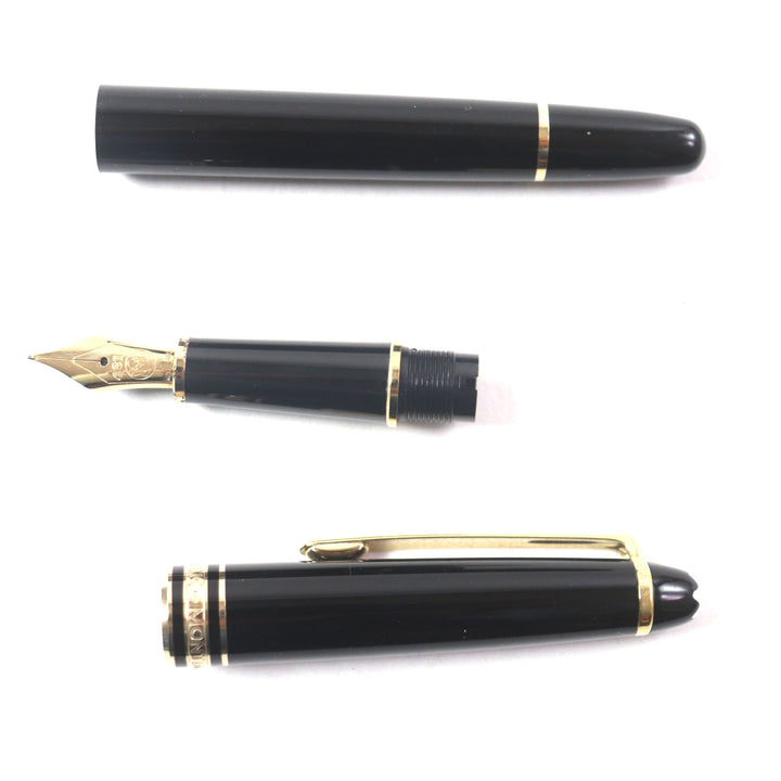 Very Good MONTBLANC fountain pen Meisterstück Classic white star black 14K mens