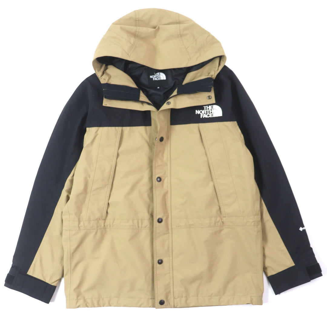 Great THE NORTH FACE Mountain Light Jacket GORE-TEX Beige black Nylon mens M NP62236