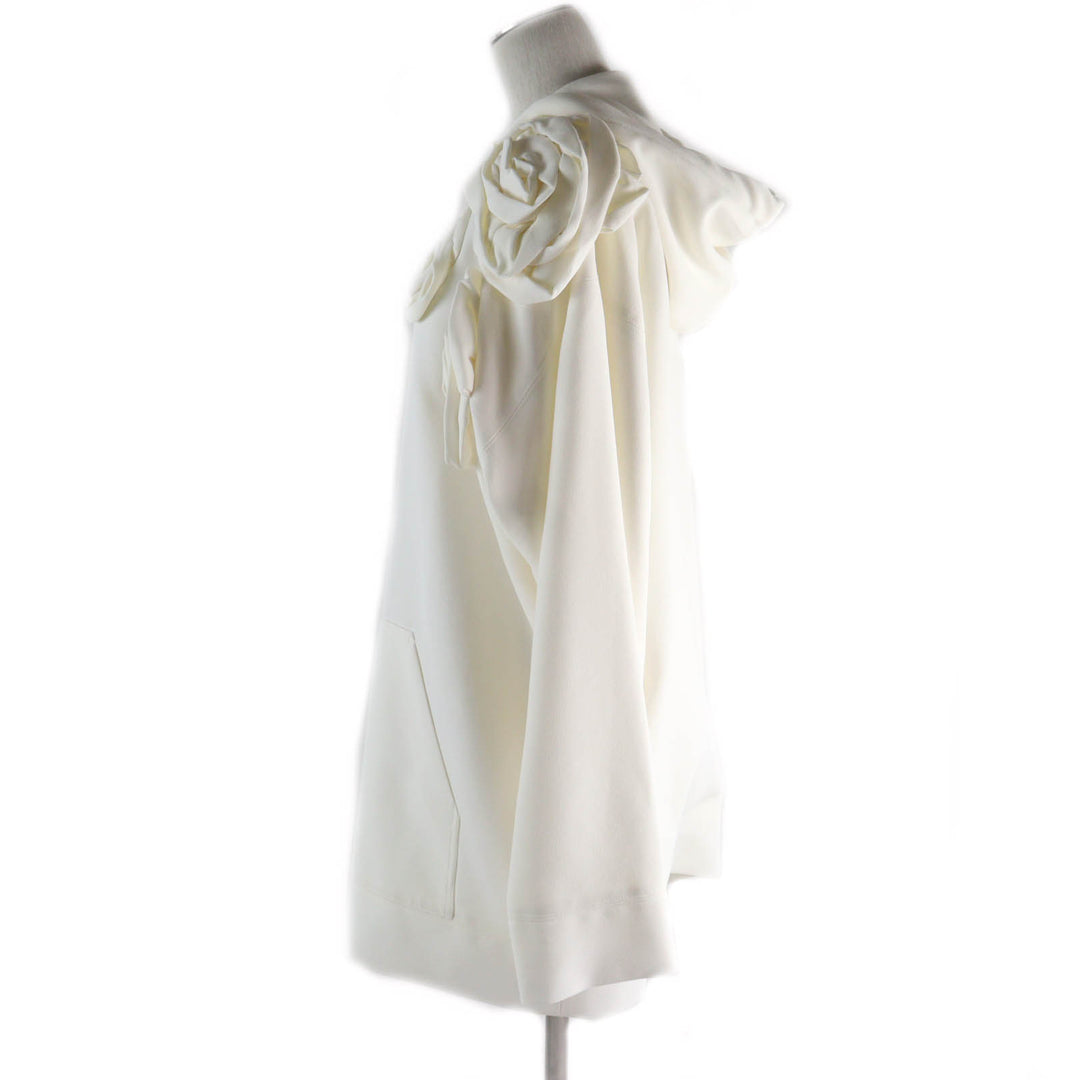 Excellent VALENTINO Tunic Flower motif hooded long sleeve dress Ivory Women 36 WB3AE63067E