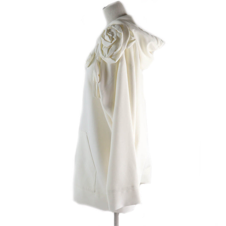 Excellent VALENTINO Tunic Flower motif hooded long sleeve dress Ivory Women 36 WB3AE63067E