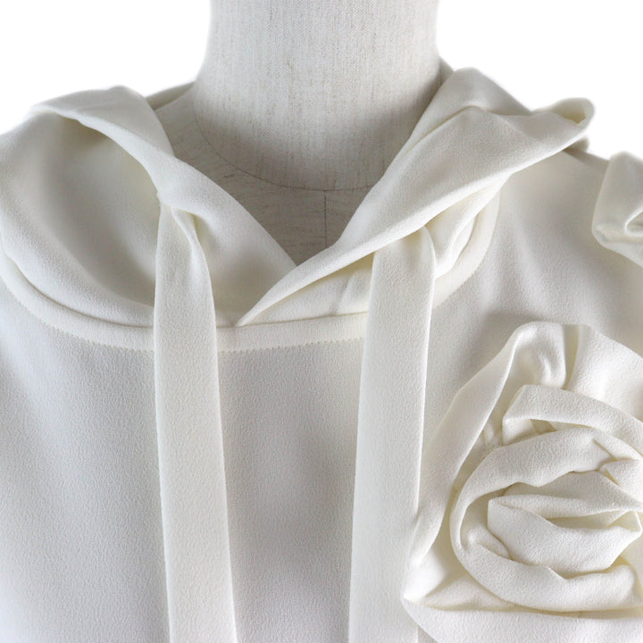 Excellent VALENTINO Tunic Flower motif hooded long sleeve dress 36 WB3AE63067E