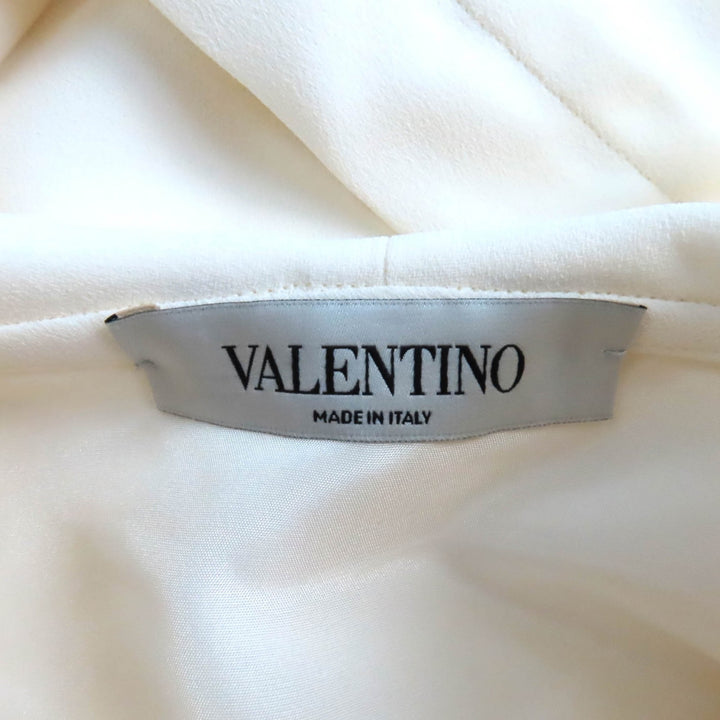 Excellent VALENTINO Tunic Flower motif hooded long sleeve dress Ivory Women 36 WB3AE63067E