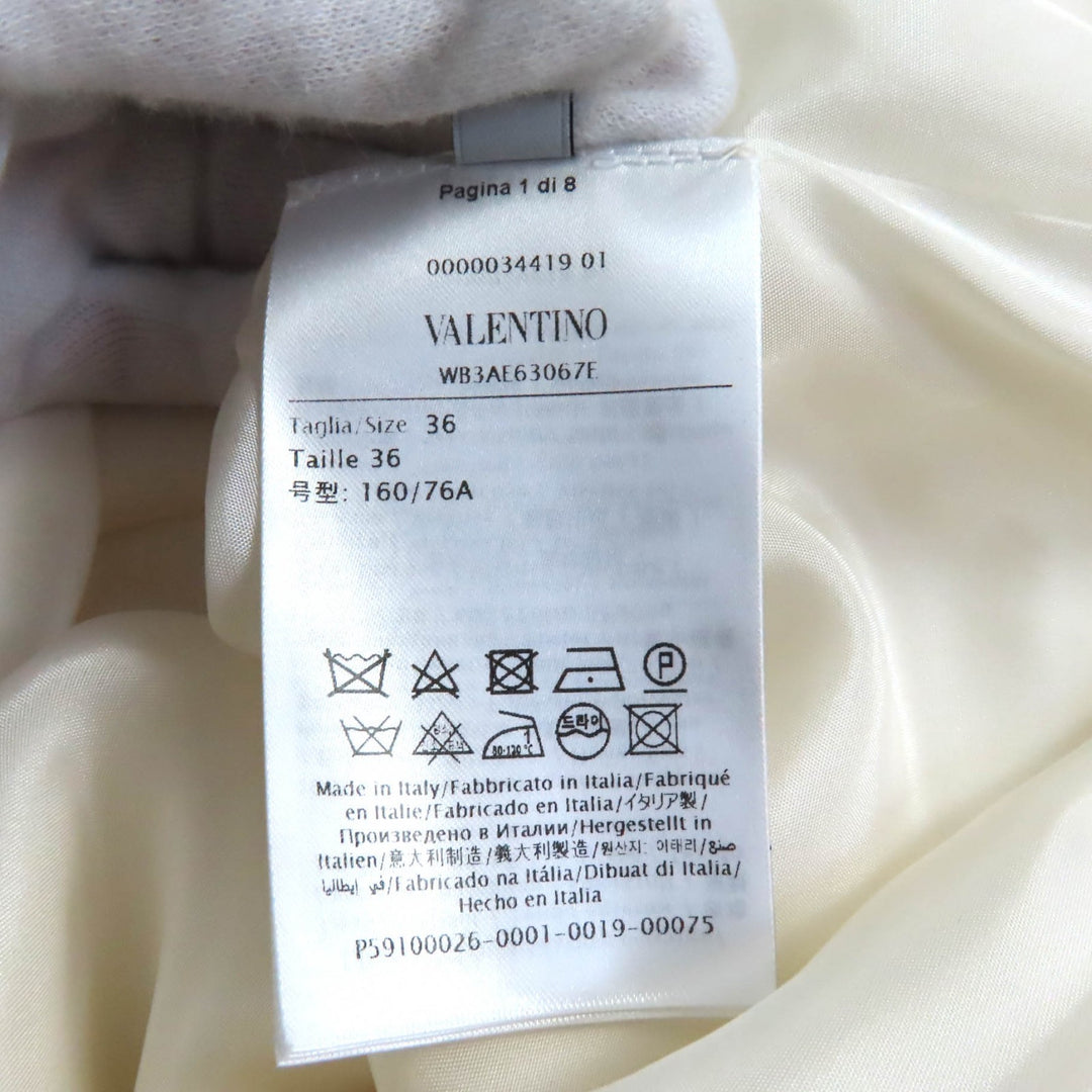 Excellent VALENTINO Tunic Flower motif hooded long sleeve dress Ivory Women 36 WB3AE63067E