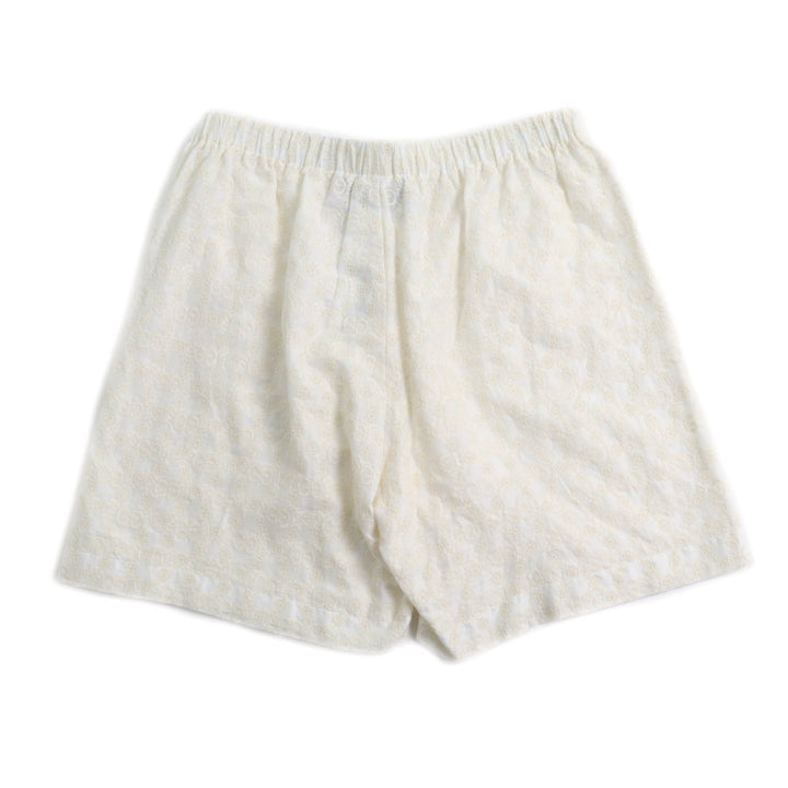 Pristine GUCCI Shorts GG pattern lace Ivory cotton Women 42 619507