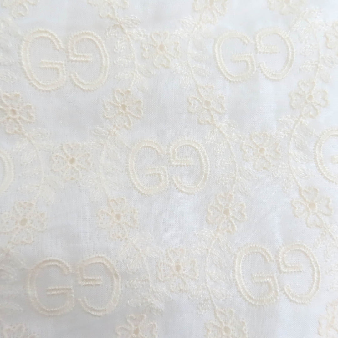 Pristine GUCCI Shorts GG pattern lace Ivory cotton Women 42 619507