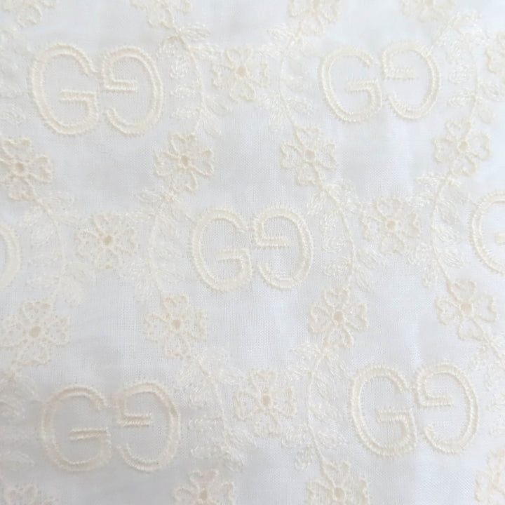 Pristine GUCCI Shorts GG pattern lace Ivory cotton Women 42 619507