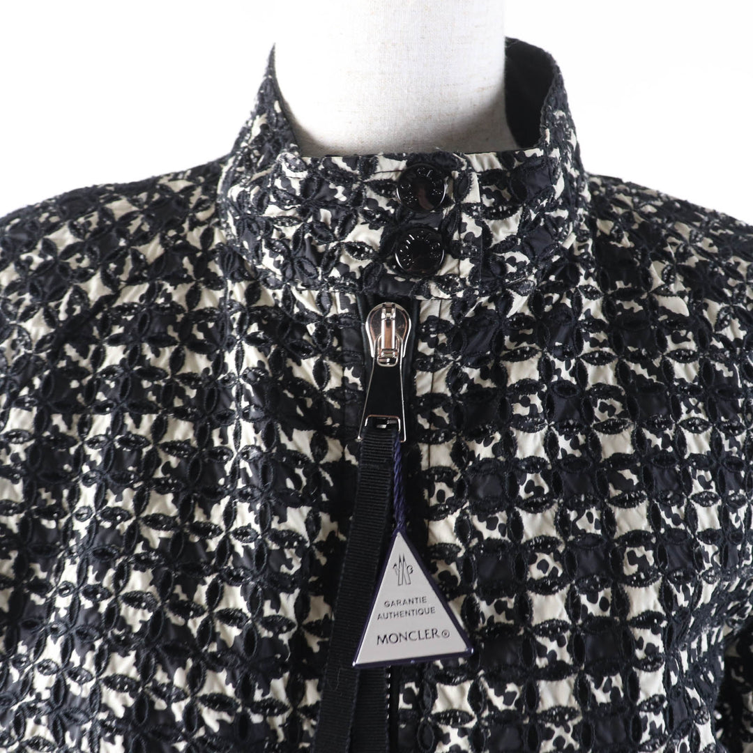 Excellent MONCLER Jacket FIADONE ZIP UP LACE BOMBER JACKET BLOUSE black Nylon Women 1